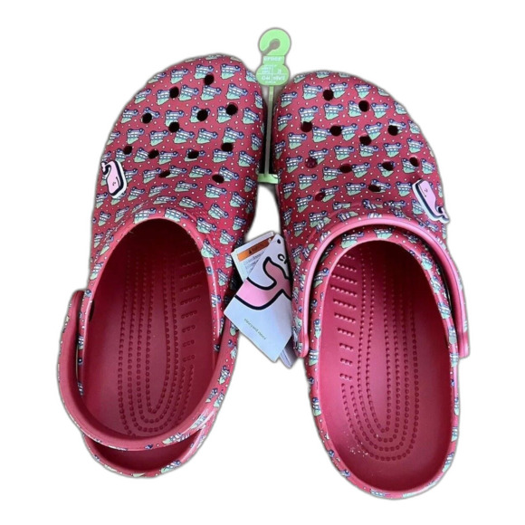 NEW Vineyard Vines Crocs Collab Classic Clog Woody Red M10 W12 Whale Jibbitz - Picture 3 of 6